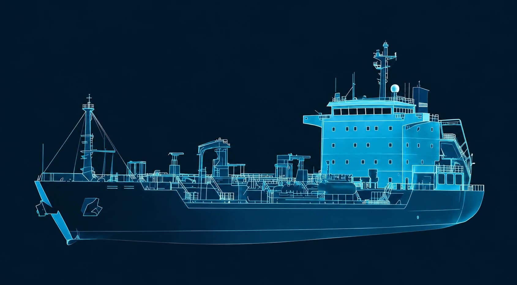Tanker at berth during a fuel delivery